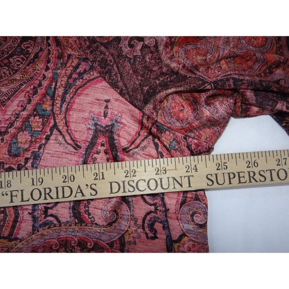 One World Women's 3X Pink Paisley Print Blouse - Picture 8 of 8